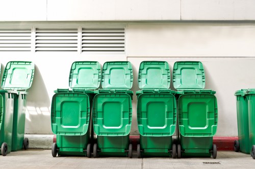 Professional waste removal team at a construction site