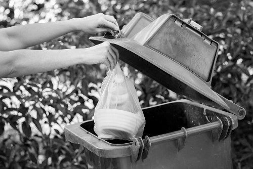 Sorted recyclable materials in Canary Wharf