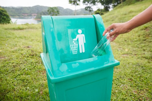 Community engaging in recycling activities in Canary Wharf